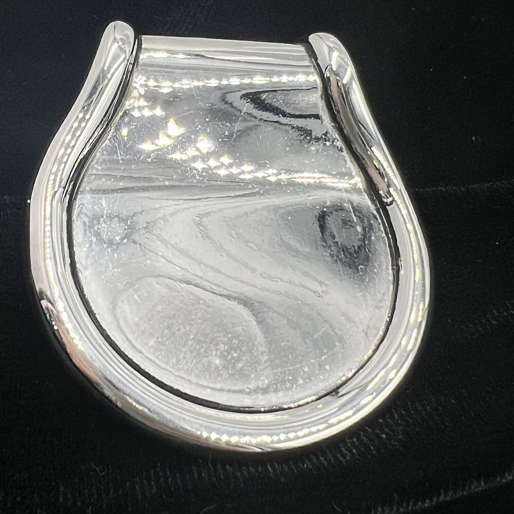 Vintage Pendant Silver Tone Chunky Thumb Print Style Silver Plated BEST